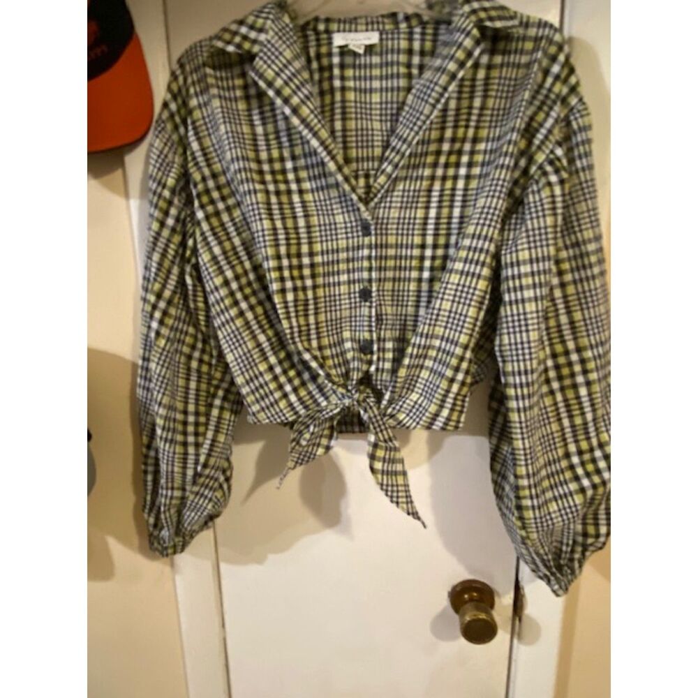 Top Shop Plaid Blouse